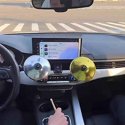 【开车一起敲！】车载擦片乐器架子鼓汽车仪表台摆件堵车防困神器