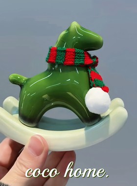 马年摆件创意小马吉祥物本命年桌面装饰品高档精致茶宠陶瓷工艺品