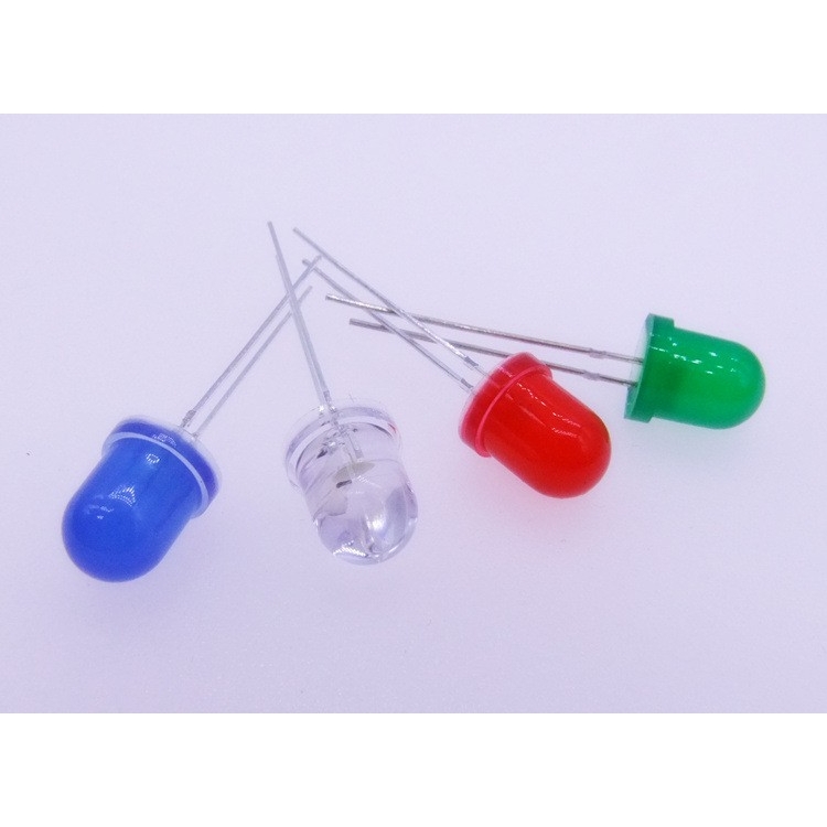 8mm发光二极管 高亮白蓝绿红灯珠 LED小灯 模型电路制作配件DF13