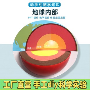 科技小制作地壳单元地球的结构模型材料包手工diy科学小实验ES14