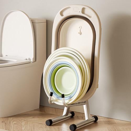 浴室脸盆子收纳架落地式可折叠家用卫生间放婴儿洗澡盆置物架新款