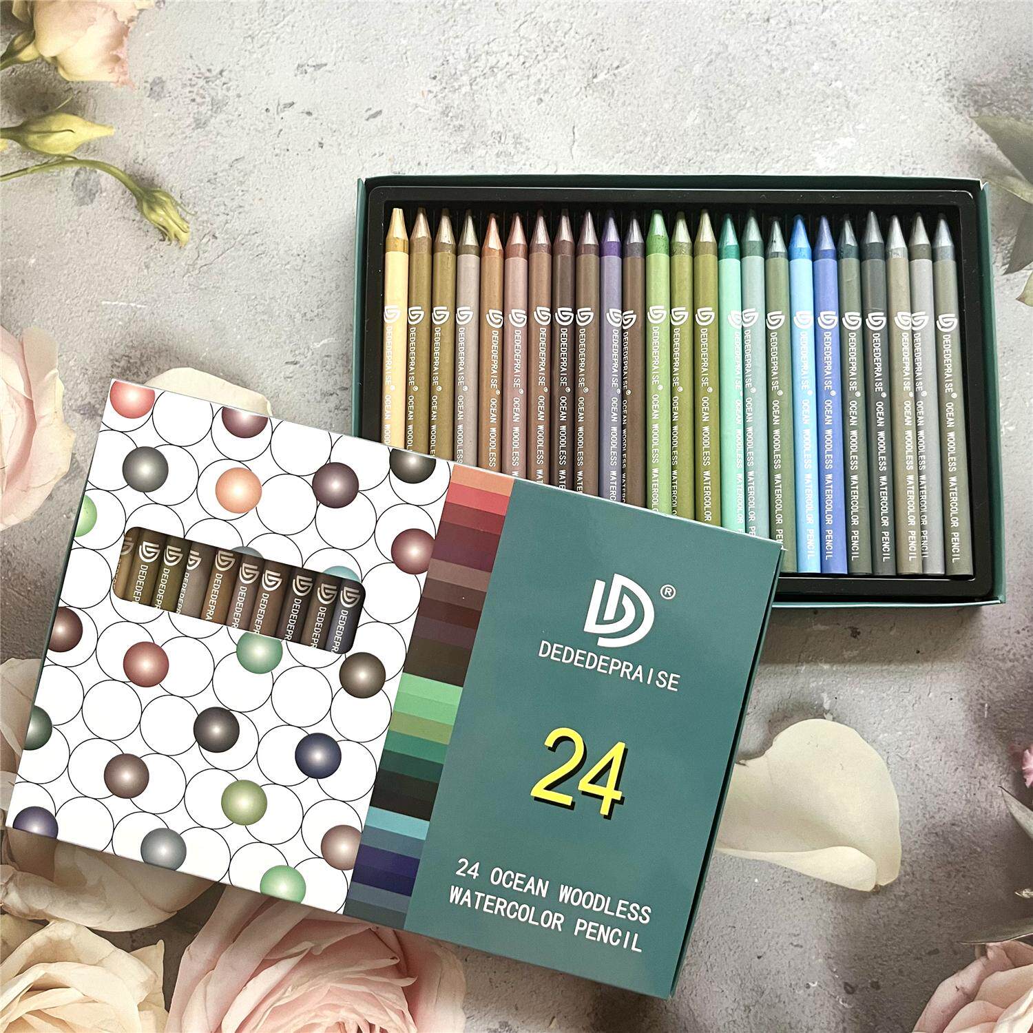 新品海韵24色无木水彩棒全芯复古色莫兰迪色水溶彩铅颜料棒涂鸦,文具电教/文化用品/商务用品,彩铅,淘宝优惠券,粉丝福利购,淘宝优惠卷