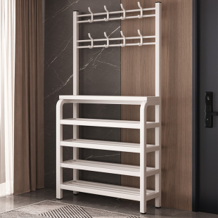 入户门鞋架一体挂衣架新款204爆款家用不锈钢鞋架子多层简易鞋柜