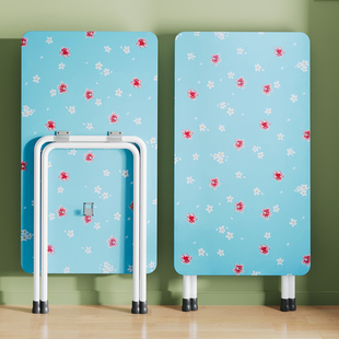 可折叠桌子长方形餐桌家用小户型出租房用吃饭饭桌简易小桌子方桌