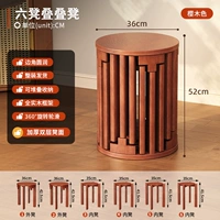 (Цвет цельного дерева вишни) шесть табуретов*6 штабелированы друг на друга.