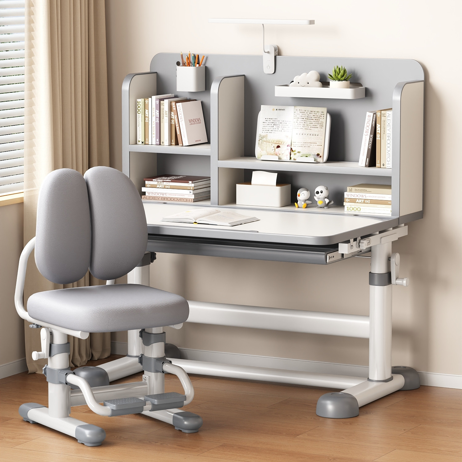 2025新款儿童学习桌小学生家用书桌专用写字桌可升降桌子椅子套装