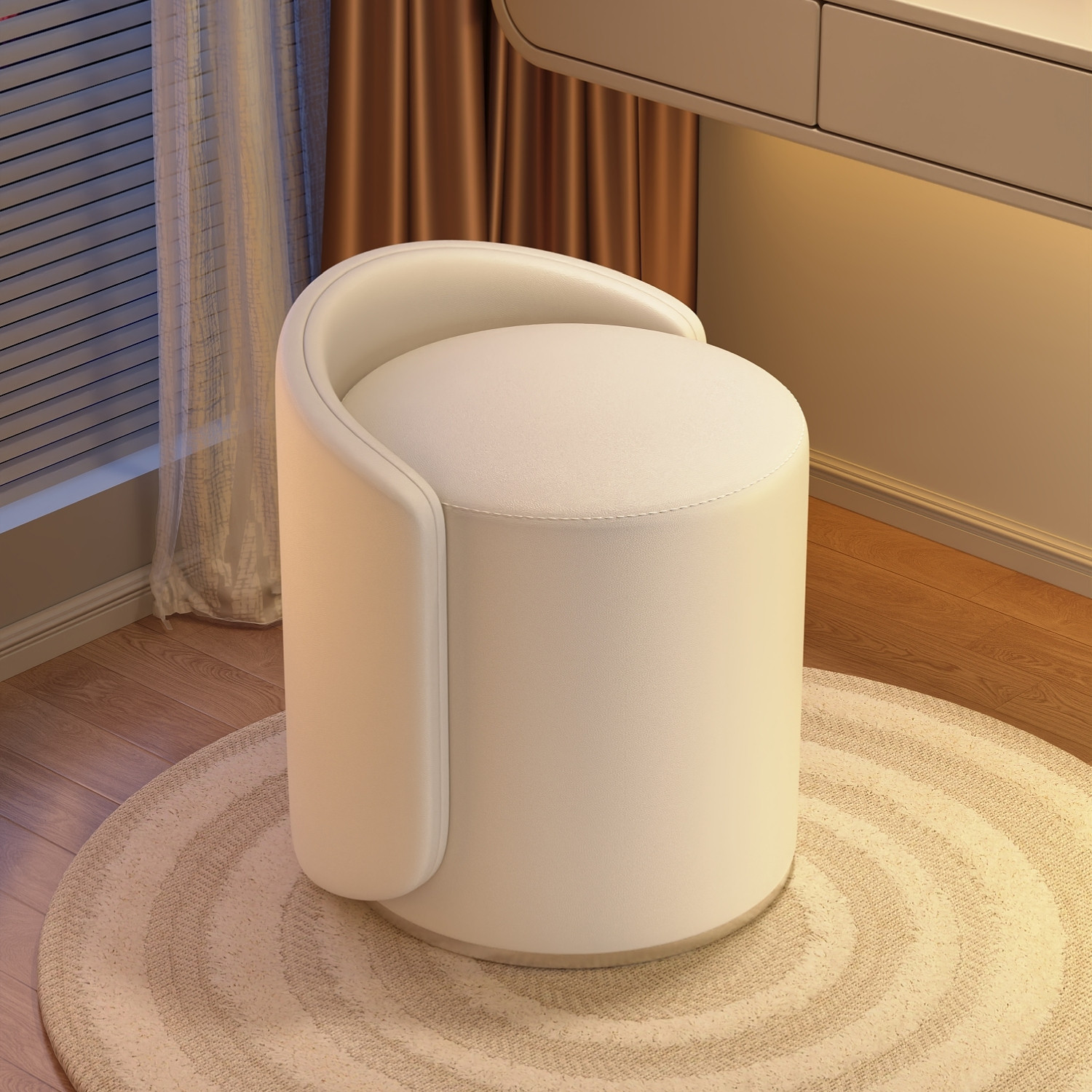 凳子家用女生卧室轻奢高级感圆凳靠背化妆凳化妆台椅子旋转美甲椅,住宅家具,矮凳,淘宝优惠券,粉丝福利购,淘宝优惠卷