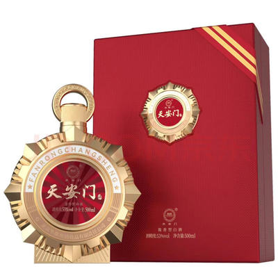 华都天安门大奖章白酒53度酱香型500ml礼盒装