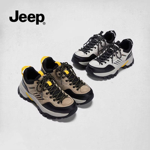 jeep厚底增高运动鞋女款2026新款户外防滑徒步鞋软底不累脚登山鞋