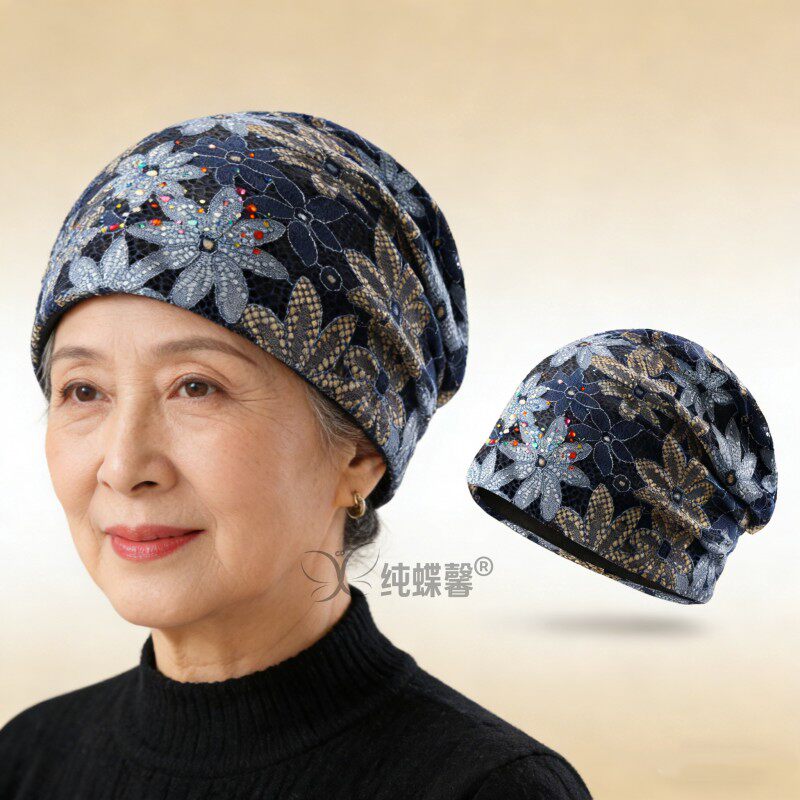 中老年化疗帽子女夏天薄款病人妈妈透气头巾光头帽奶奶老奶奶包头