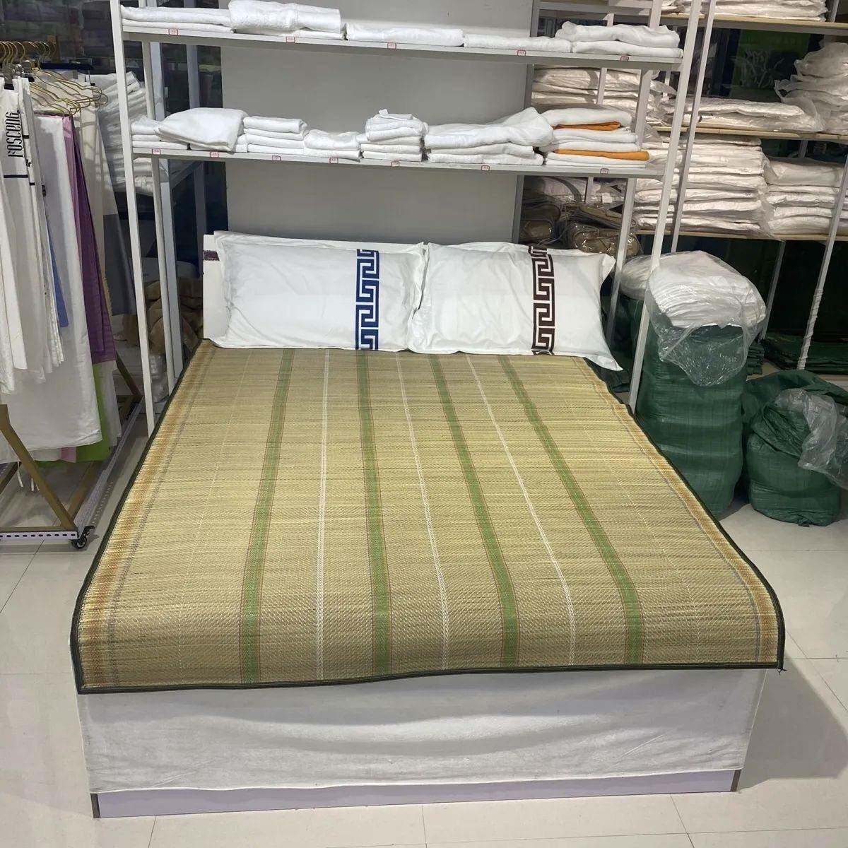 草席四季通用加厚蒲草手工编织草席双面花席宿舍工地草席家用草席