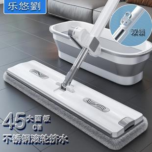 45㎝免手洗大号平板拖把家用吸水拖把拖地带桶懒人墩布 精选新款