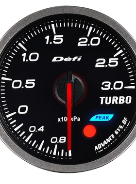Defi 涡轮压力表3.0  墨色 60mm  0.4 - 300kPa 精准覆盖