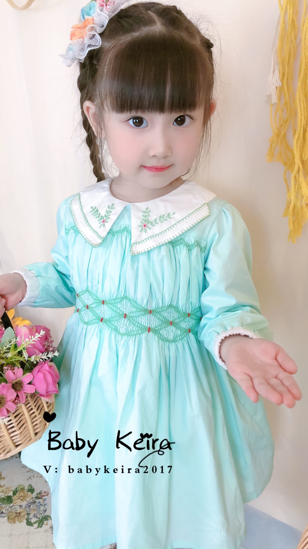 西班牙童装女童秋冬smocking打揽