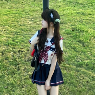 【千椿】城南中意原创jk制服日系学院学生百褶裙短袖水手服套装秋