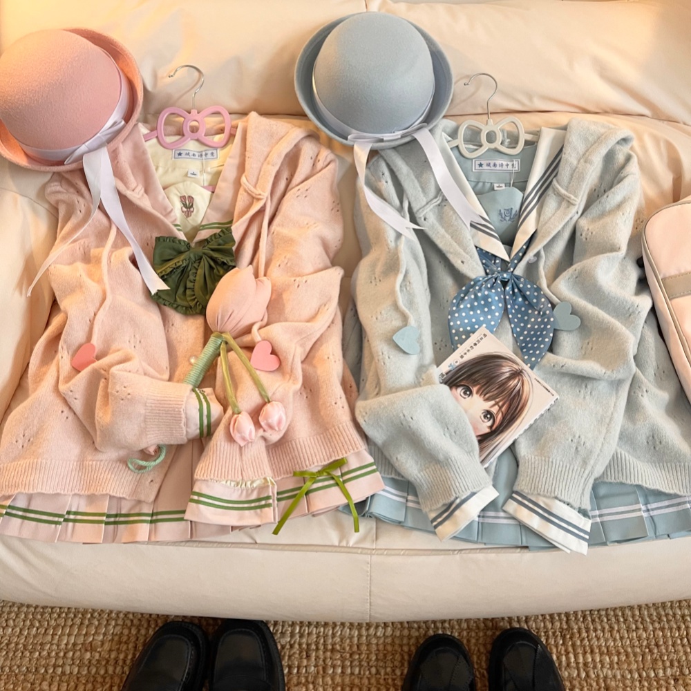 【粉蓝双子】城南诗中意原创帽衫水手服幼稚园jk制服日系校供感女