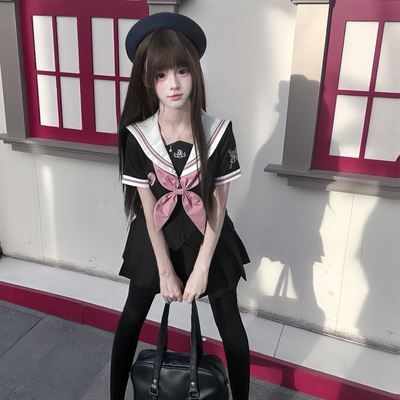【夜语玫瑰】城南诗中意水手服jk制服原创春季学院风百褶裙套装女