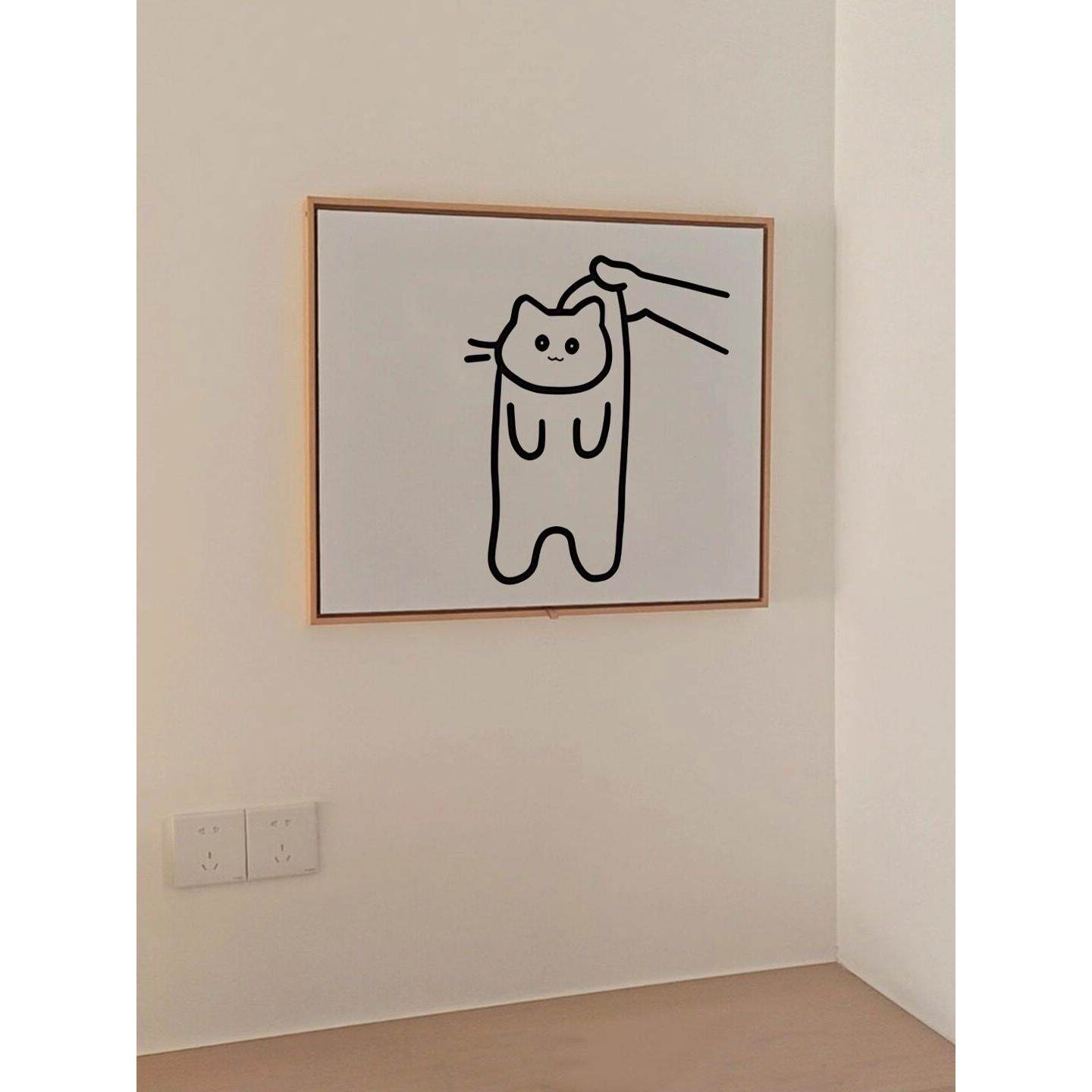 电表箱装饰画韩国ins原木风多媒体遮挡电闸盒挂画简约儿童免打孔