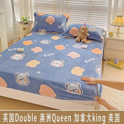 定做国外牛奶绒床笠double澳洲single床垫套queen加高king美国193