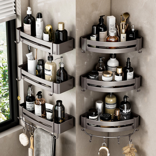 Adhesive Shower Caddy Shelf Bathroom rack aluminium Storage