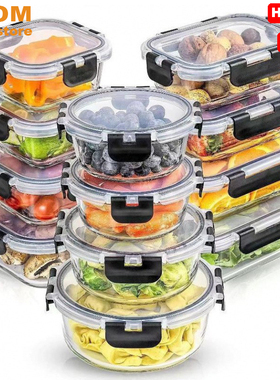 12-Pack,Glass Meal Prep Containers,Food Storage Lunch box