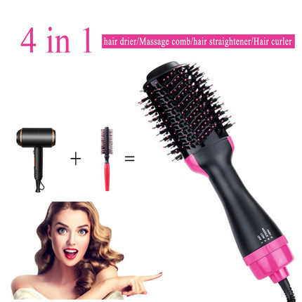 4in1 hair dryer brush curler straightener roller styler comb