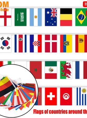 100 Countries Flag Bunting World Flags banner Colored flags