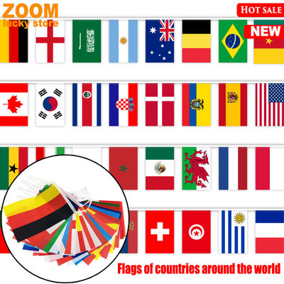 100 Countries Flag Bunting World Flags banner Colored flags