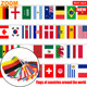 banner Countries Flag Colored World 100 flags Bunting Flags