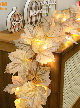 Fall Garland Lights Fall Decorations Halloween Maples Leaves