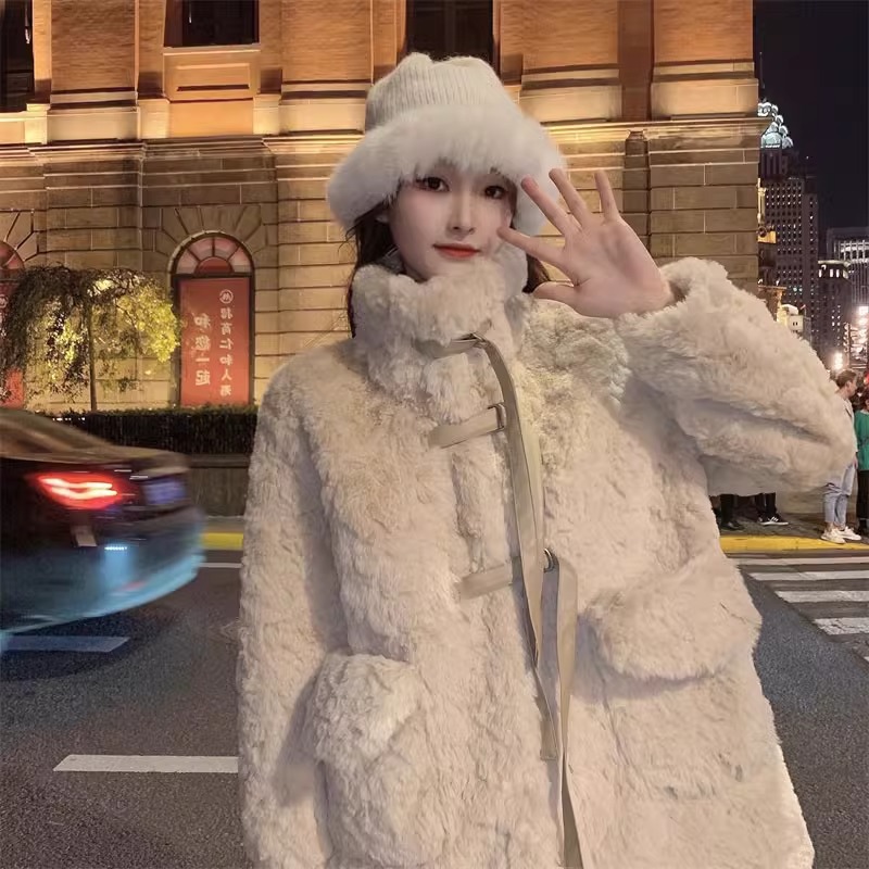 羊羔毛外套女2025冬季新