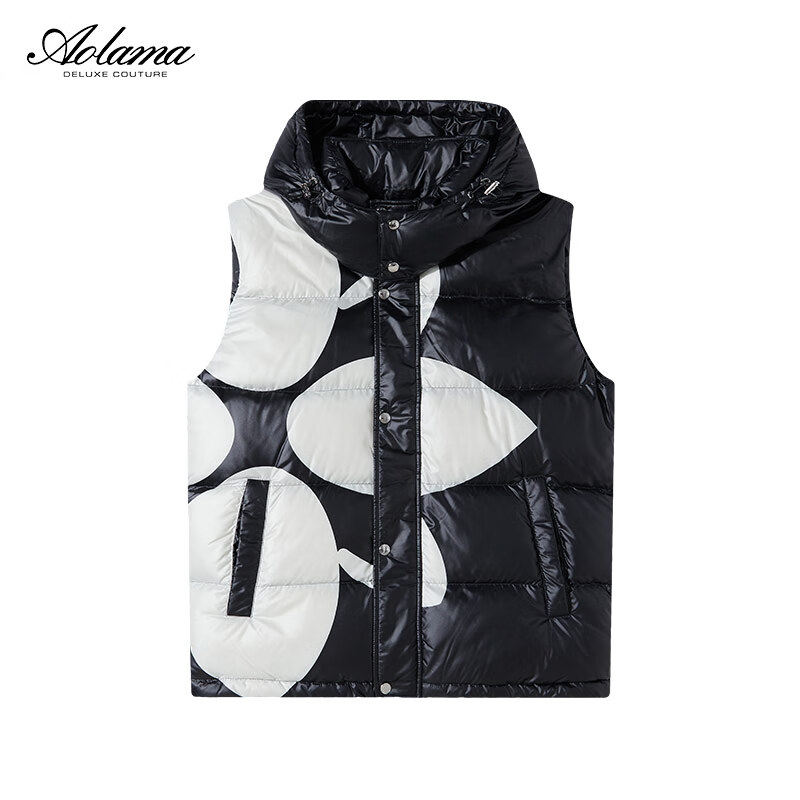 奥拉玛（Aolama）轻奢男装羽绒马甲冬季新款时尚印花轻薄坎肩背心,男装,羽绒马甲,淘宝优惠券,粉丝福利购,淘宝优惠卷
