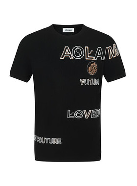 AOLAMA奥拉玛轻奢男装春季新款短袖T恤新款针织圆领净色休闲T恤08