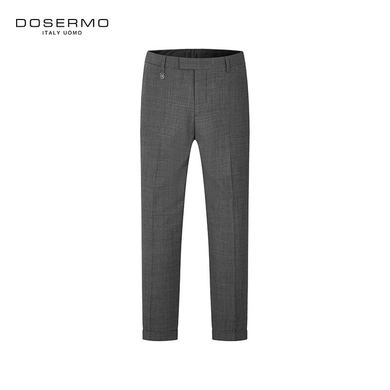 丹西摩(DOSERMO)轻奢男装九分西裤商务休闲裤男士印花字母条纹