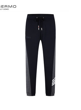 丹西摩（DOSERMO）轻奢运动裤阔腿休闲裤印花刺绣男士长裤秋冬