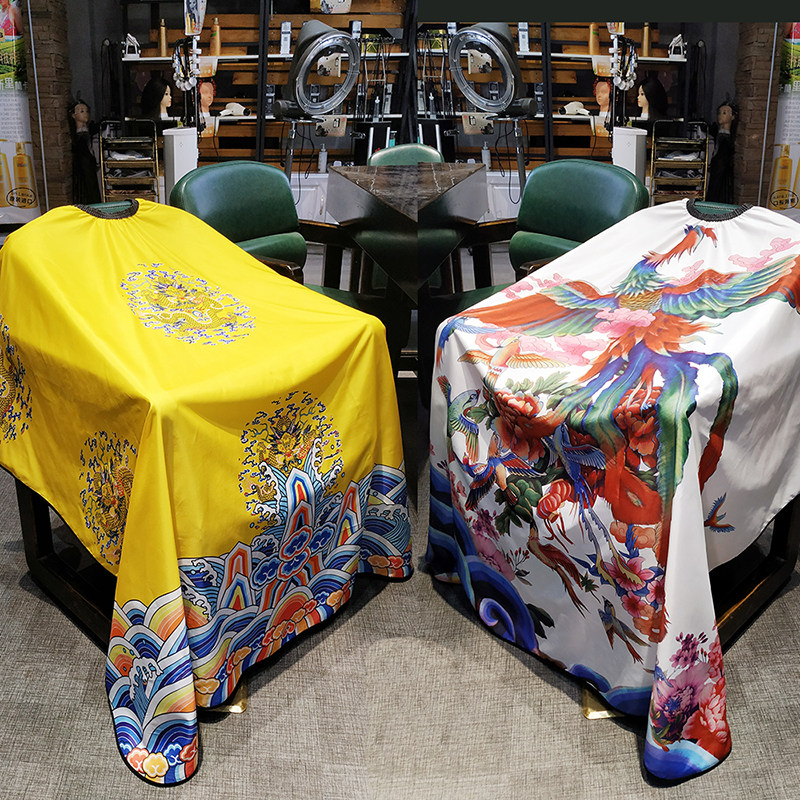 网红款黄袍理发围布发廊专用高档龙袍剪发围单发型师专业不粘发,婴童用品,理发围布,淘宝优惠券,粉丝福利购,淘宝优惠卷