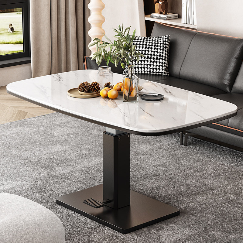 冠喻玻晶石脚踏升降现代简约茶几