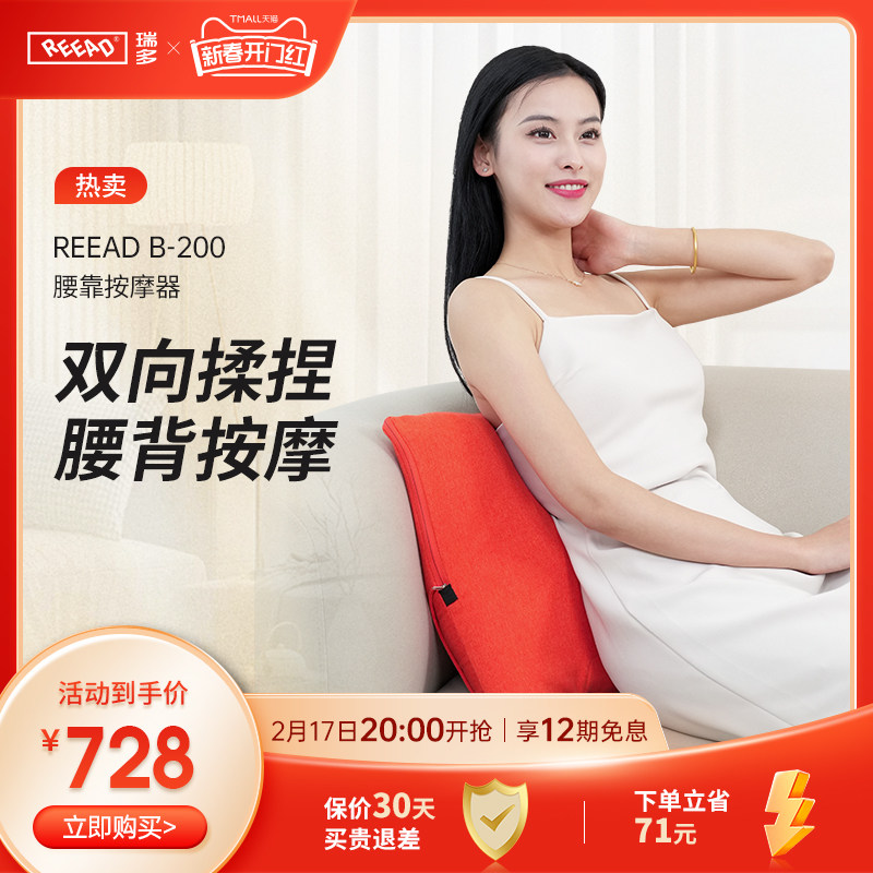 瑞多腰椎腰部按摩器按摩抱枕家用办公车载靠枕腰背部按摩靠垫B200