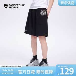 Dangerouspeople薛之谦dsp古典画框宽松休闲百搭针织透气短裤 卫裤
