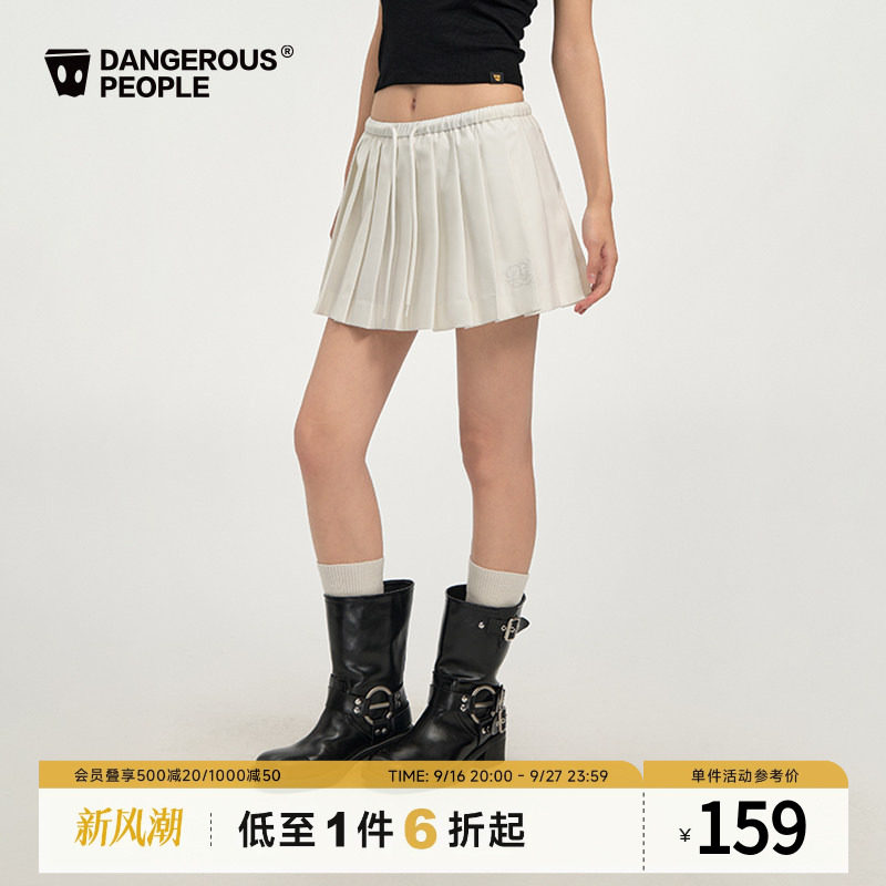 Dangerouspeople薛之谦dsp校园运动风百褶裙复古时尚百搭半身裙