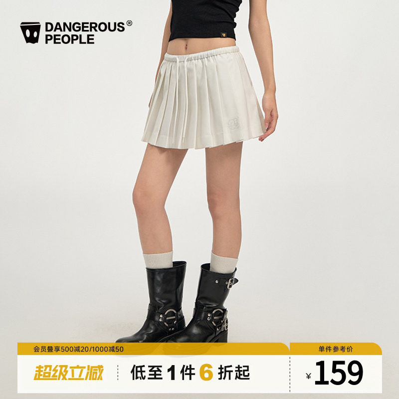 Dangerouspeople薛之谦dsp校园运动风百褶裙复古时尚百搭半身裙