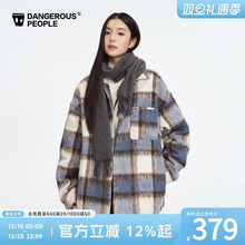 Dangerouspeople薛之谦dsp宽松格子毛呢外套潮牌时尚秋冬休闲大衣