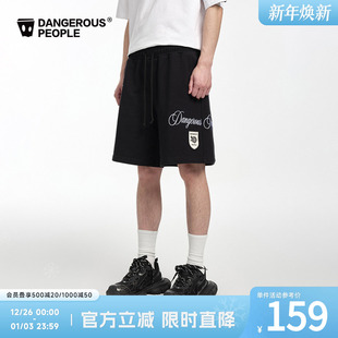 街头百搭潮五分裤 Dangerouspeople薛之谦dsp复古美式 玫瑰刺绣短裤
