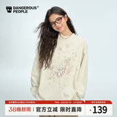 Dangerouspeople薛之谦dsp复古烟花网印潮酷宽松休闲百搭长袖 T恤