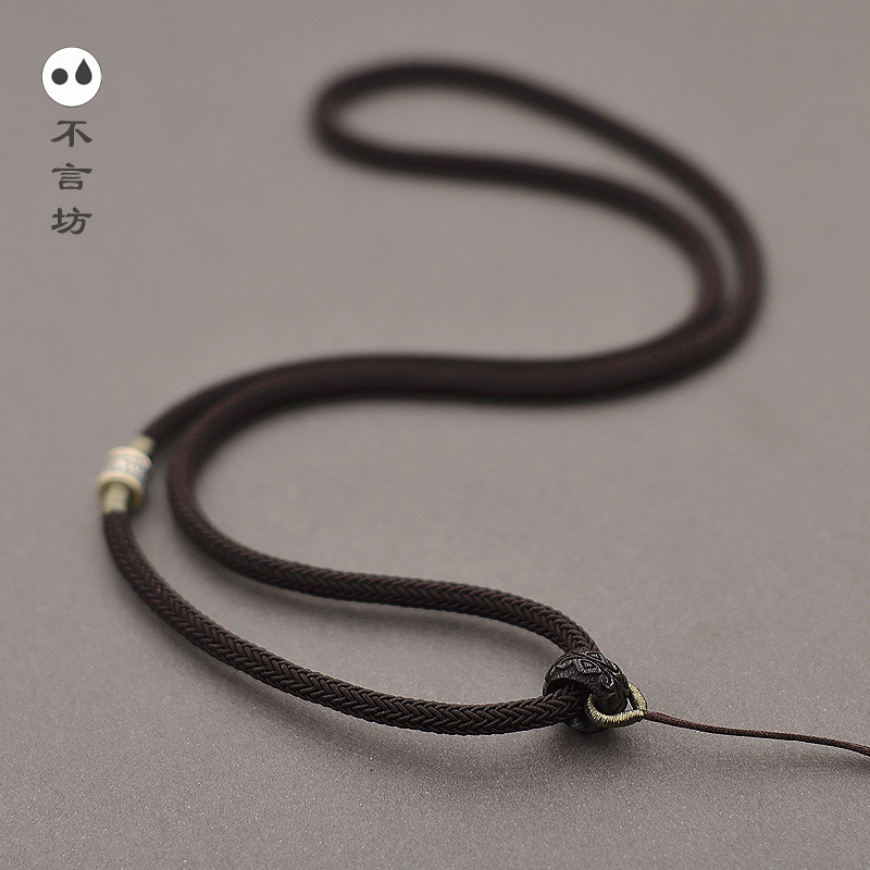 高级吊坠挂绳纯银项链玉坠挂绳玉吊坠挂绳女纯银简约玉佩挂绳高货