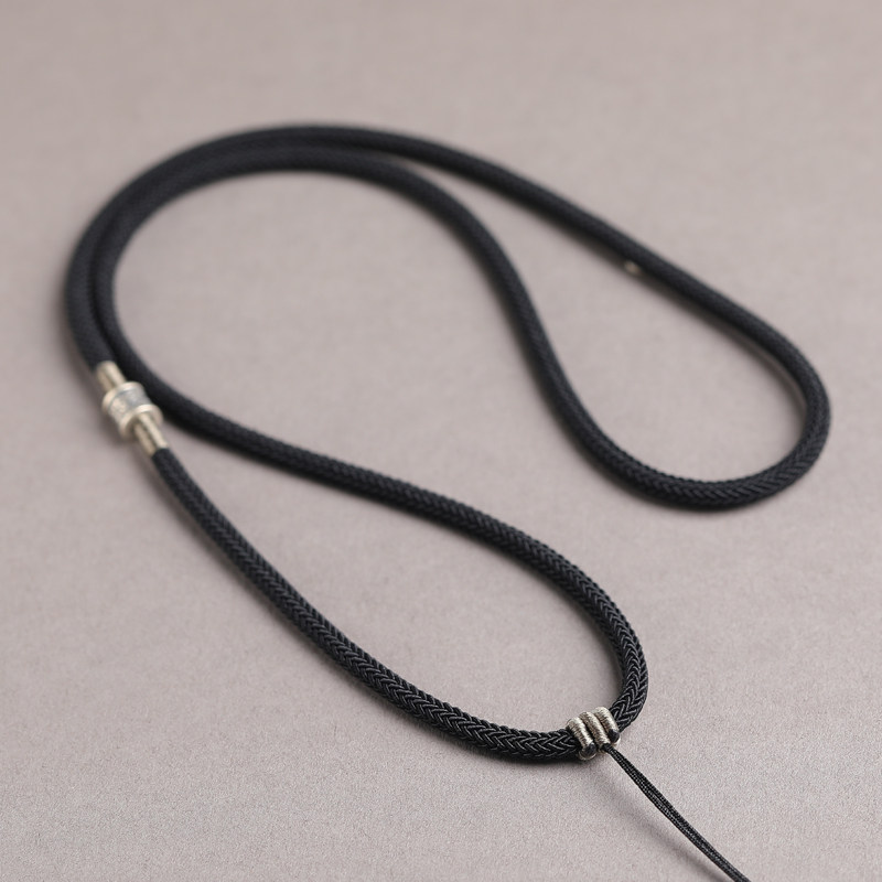 绳子吊坠挂绳男款高端项链玉翡翠简约高货绳玉佩挂件脖子黑色绳子