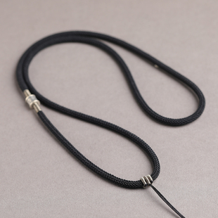 绳子吊坠挂绳男款高端项链玉翡翠简约高货绳玉佩挂件脖子黑色绳子