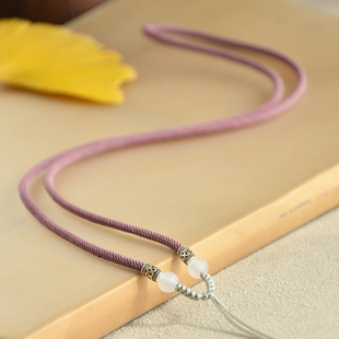 吊坠挂绳玉珠锁骨绳玉坠项链绳挂脖绳子手工编织竖穿高档配绳固定