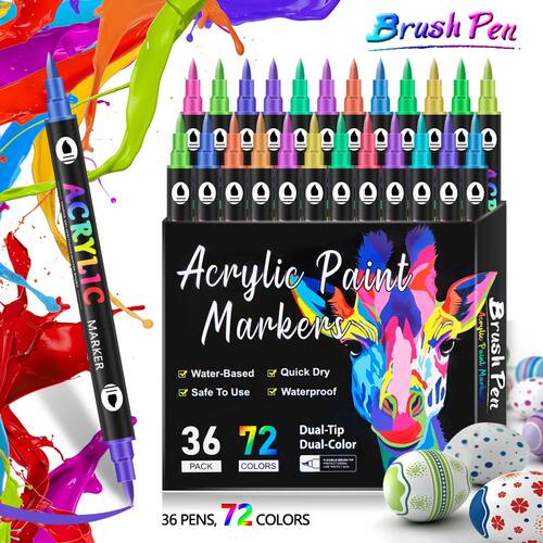 Dual Tip Dual Color Acrylic Markers Graffiti Paint Markers