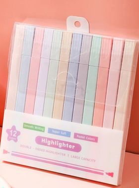 12 Pcs Double Tip Highlighter Pens Manga Markers Midliner Pa